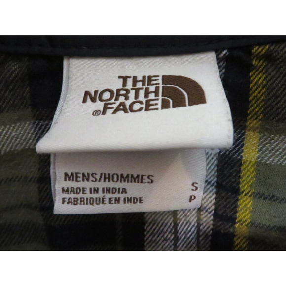 The North Face Mens Plaid Flannel Shirt Button Up Green Black Long Sleeve Size S - Picture 8 of 9